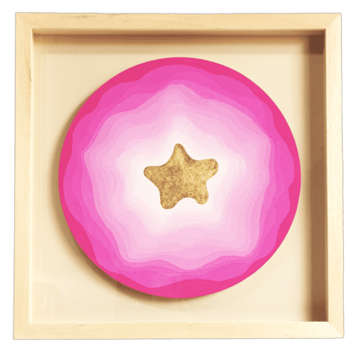 "Romanian Beauty" Gold abstract painting - framed artwork