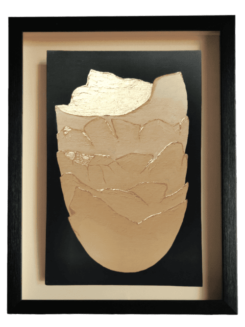 "Scaenae Vitae" Gold abstract painting - framed artwork