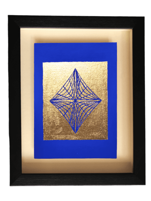 "The Desire" Gold abstract painting - framed artwork