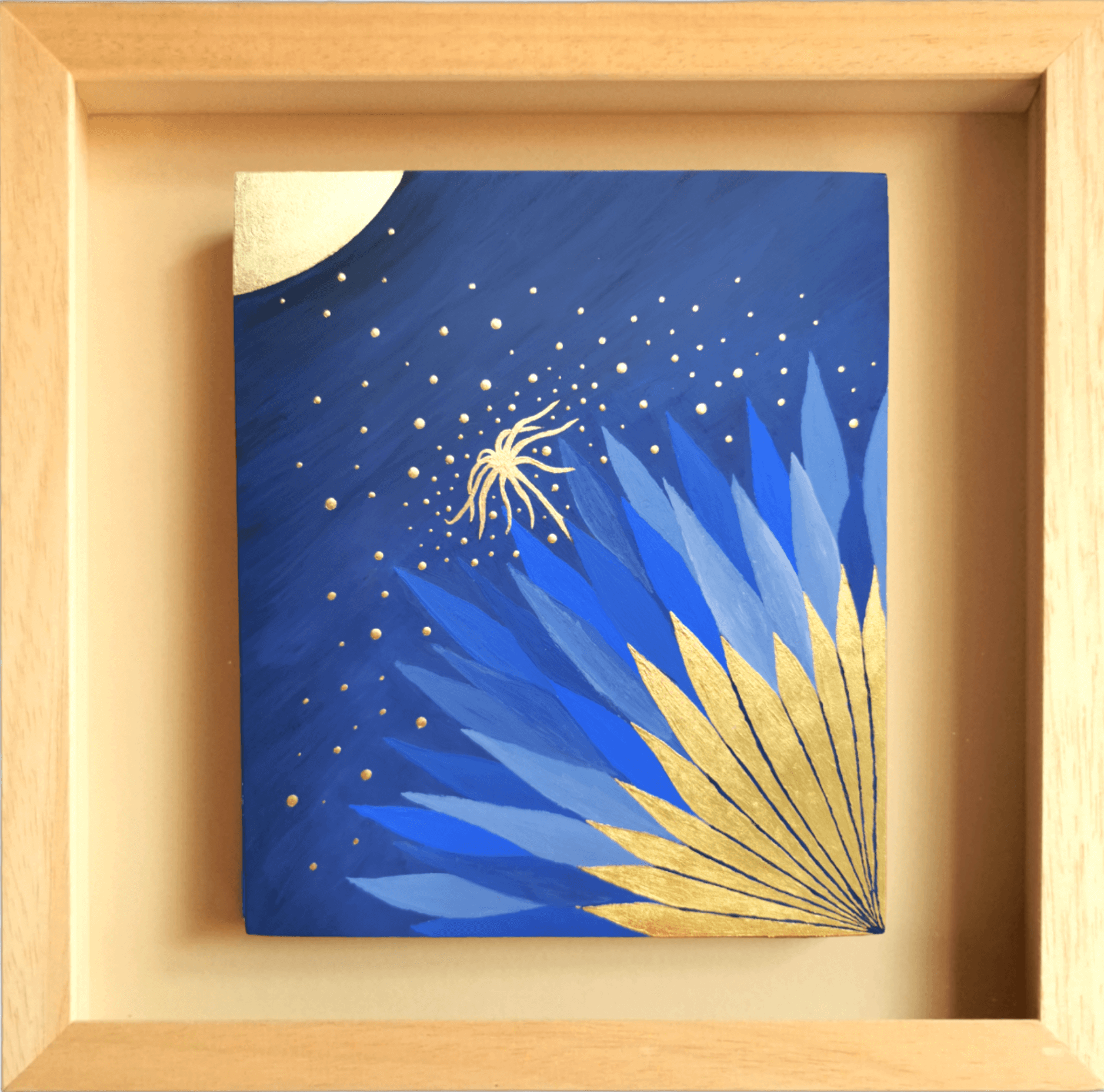 "Catalina" Gold abstract painting - framed artwork