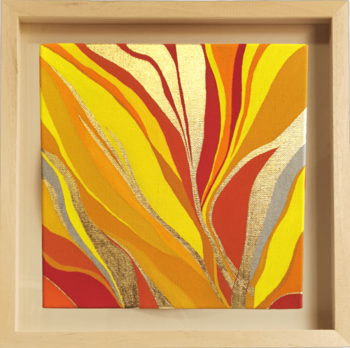 "Abundance" Gold abstract painting - framed artwork