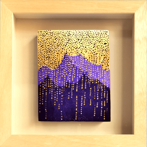 "The UNsecret Place" Gold abstract painting - framed artwork