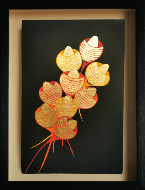 AURas Gold leaf abstract painting - framed artwork