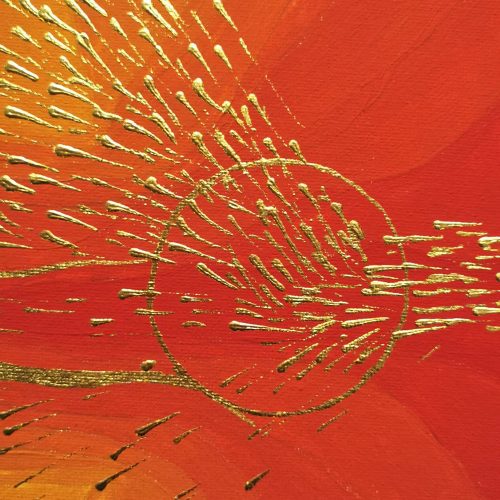 Promises Gold leaf abstract painting - detail artwork