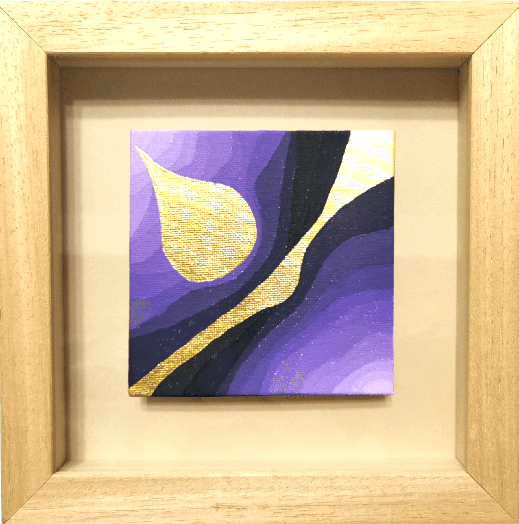 "Allure" Gold abstract painting - framed artwork