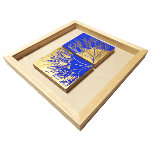 Opus Gold leaf abstract painting - floating artwork