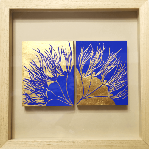 Opus Gold leaf abstract painting - framed artwork