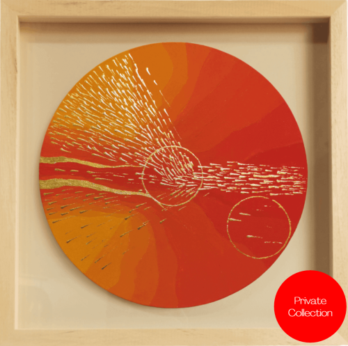 Promises Gold leaf abstract painting - framed artwork - Private Collection