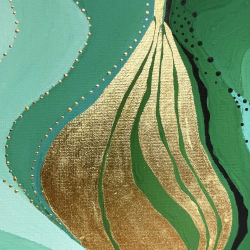 UNnested Gold leaf abstract painting - detail artwork