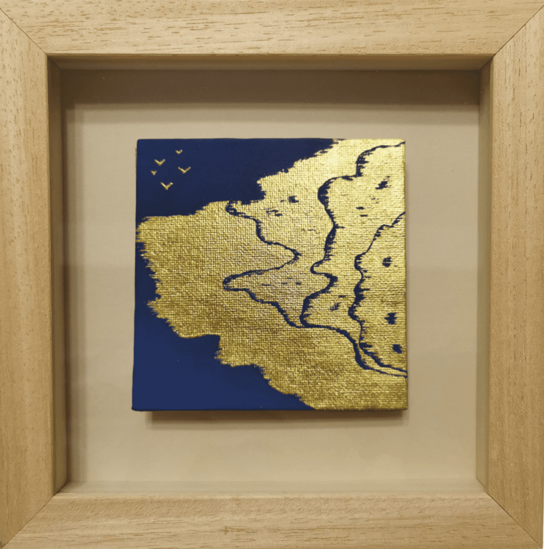"Unchanging" Gold abstract painting - framed artwork