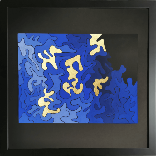 Momentum Gold leaf abstract painting - framed artwork