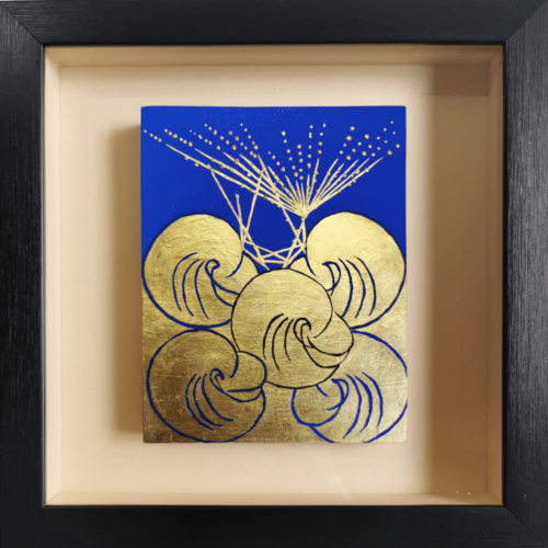 Outsides Gold leaf abstract painting - framed artwork