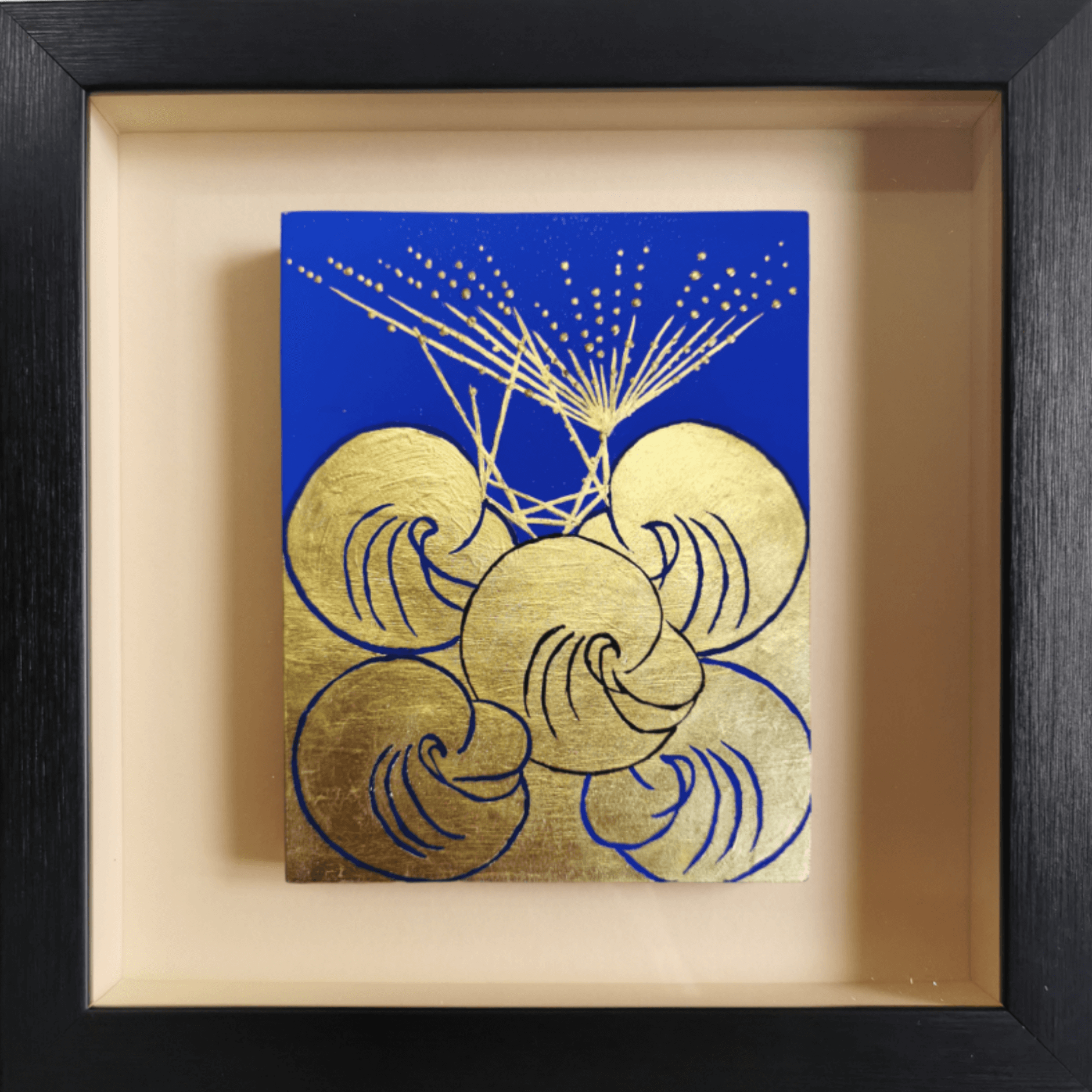 Outsides Gold leaf abstract painting - framed artwork
