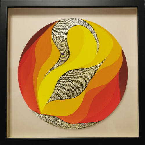 21 Gold leaf abstract painting - framed artwork