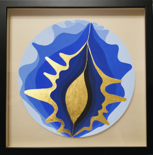 Prophecy Gold leaf abstract painting - framed artwork
