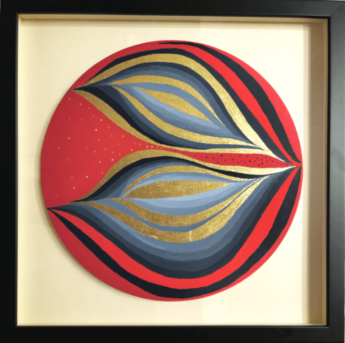 Closer Gold leaf abstract painting - framed artwork