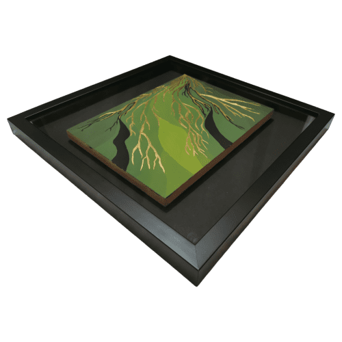 Paliggenesia Gold leaf abstract painting - floating artwork