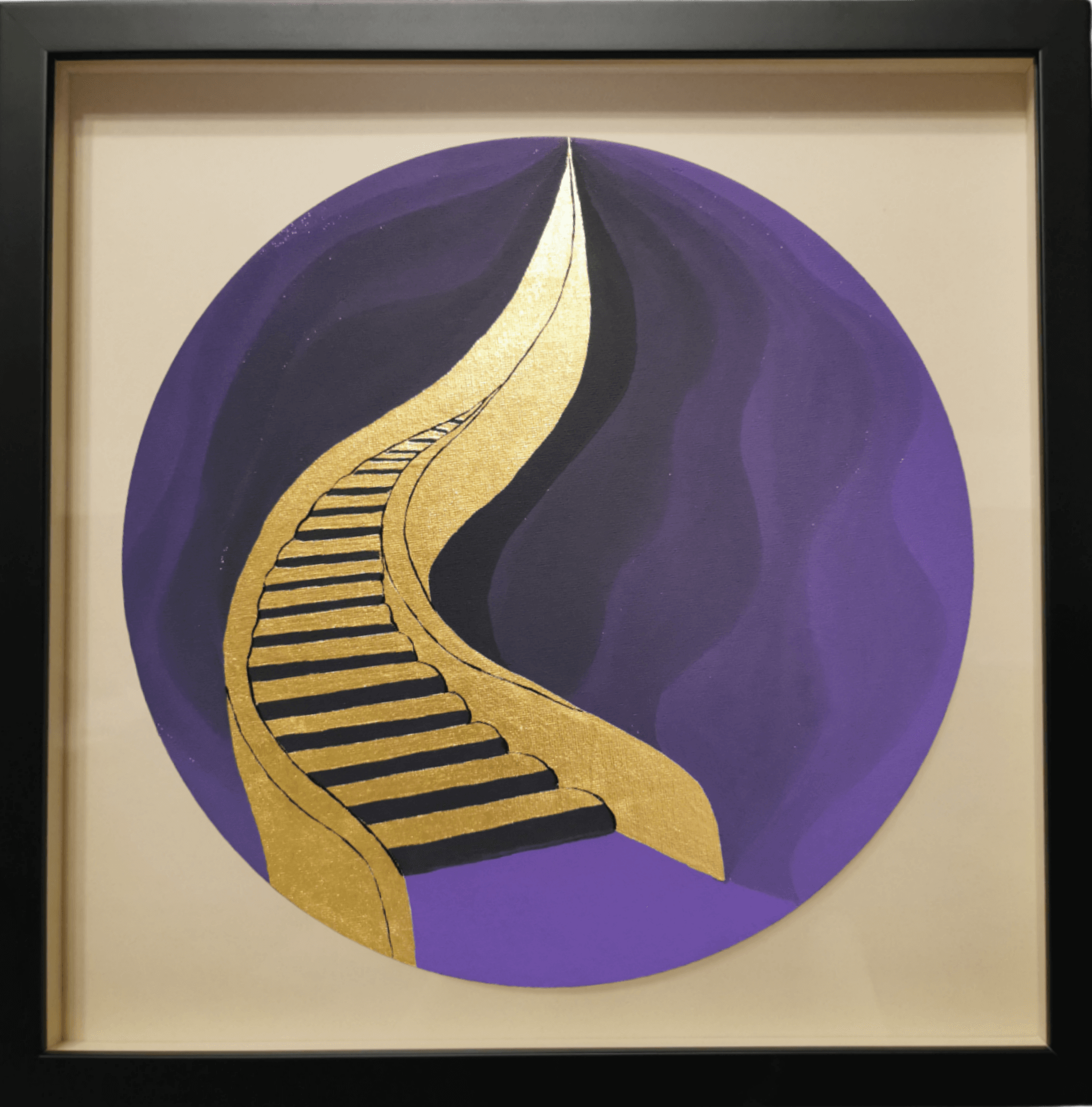 + Gold leaf abstract painting - framed artwork