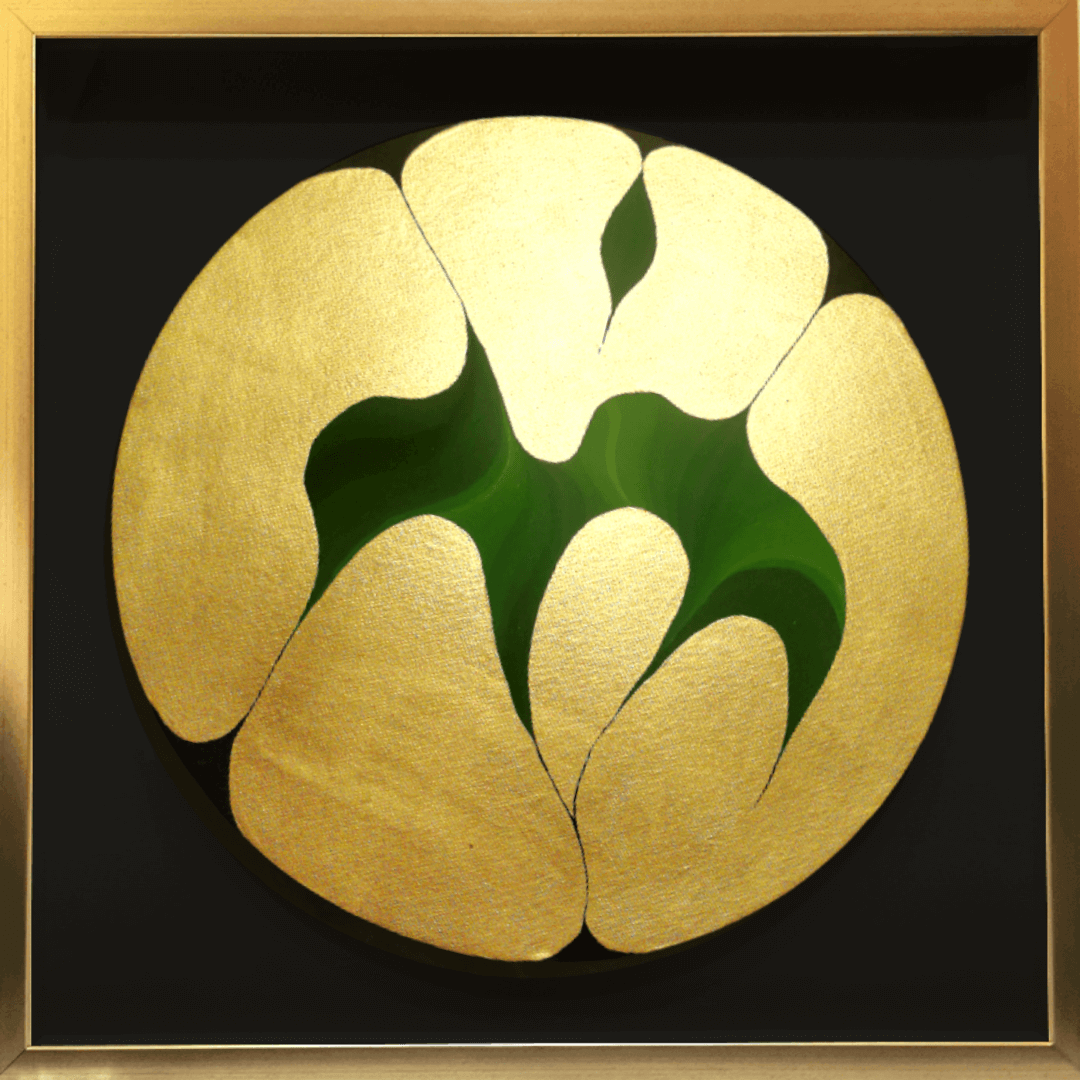 Sustainable Gold leaf ART: Gaea Gold leaf abstract painting - framed artwork