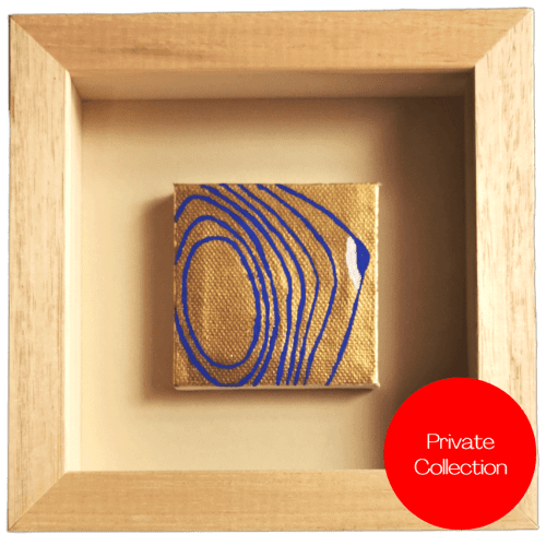 "The Eye" Gold abstract painting - Private Collection