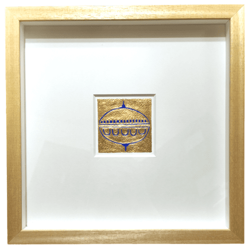 "The Call" Gold abstract painting - framed artwork