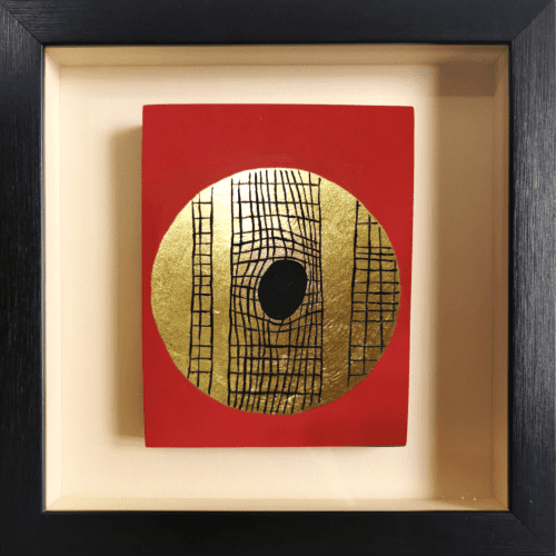 Sin of Self-love Gold leaf abstract painting - framed artwork