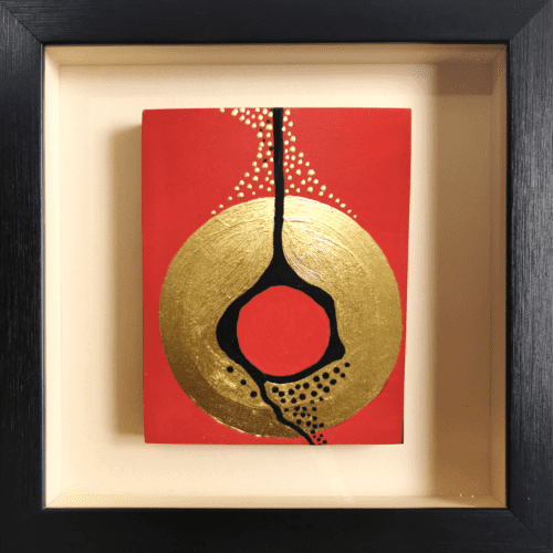 Unholy Gold leaf abstract painting - framed artwork