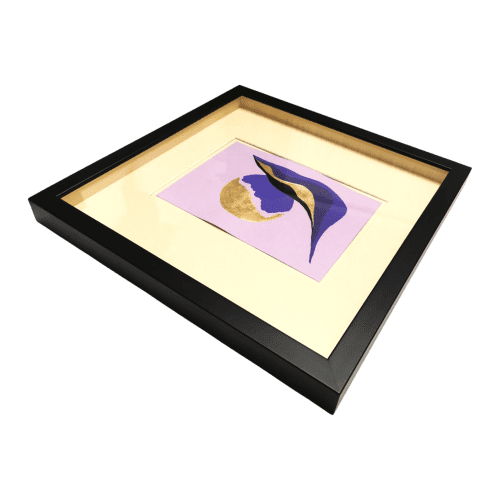 Unseen Gold leaf abstract painting - framed artwork - framed floating artwork