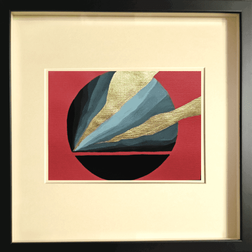 Aloft Gold leaf abstract painting - framed artwork