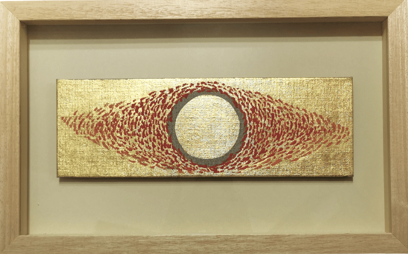 U.i.U. Gold leaf abstract painting - framed artwork
