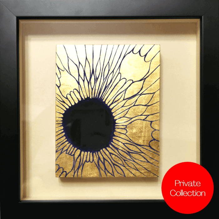 "Lieless" Gold leaf abstract painting- framed artwork - Private Collection