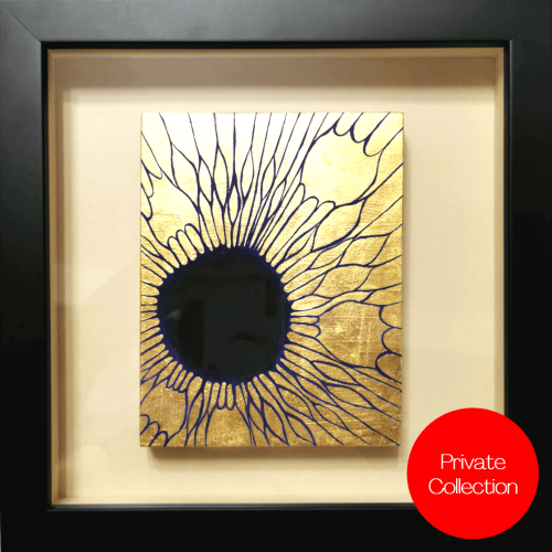 Lieless Gold leaf abstract painting- framed artwork - Private Collection