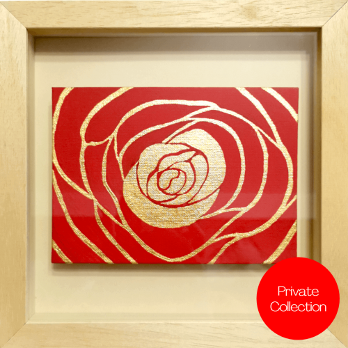 Ruby Gold leaf painting - Private Collection