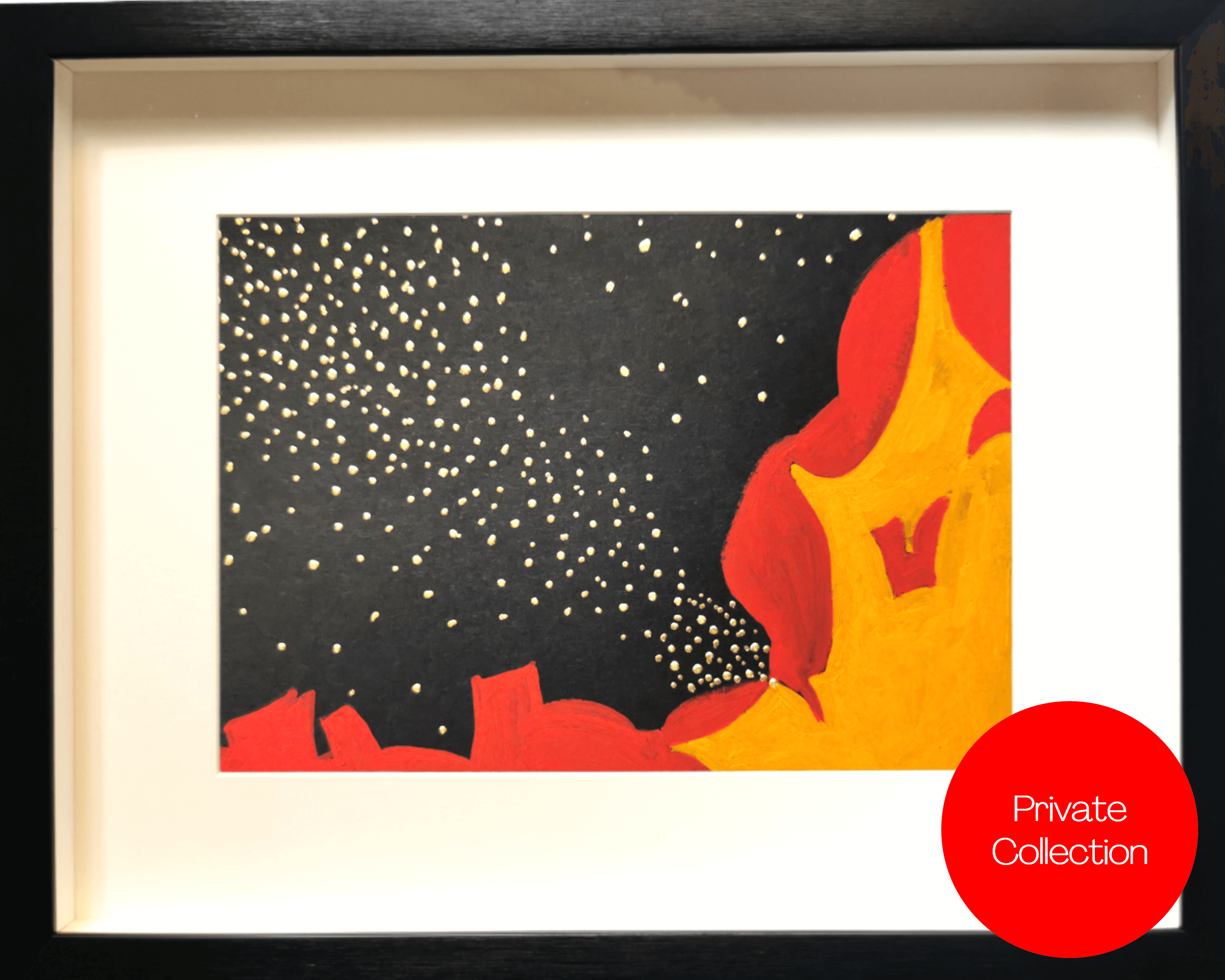 Gold fire - framed artwork - Private Collection