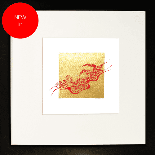 Ephemeral Gold leaf abstract painting - framed artwork - NEW In