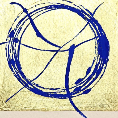 Epilogue Gold leaf abstract painting - artwork detail