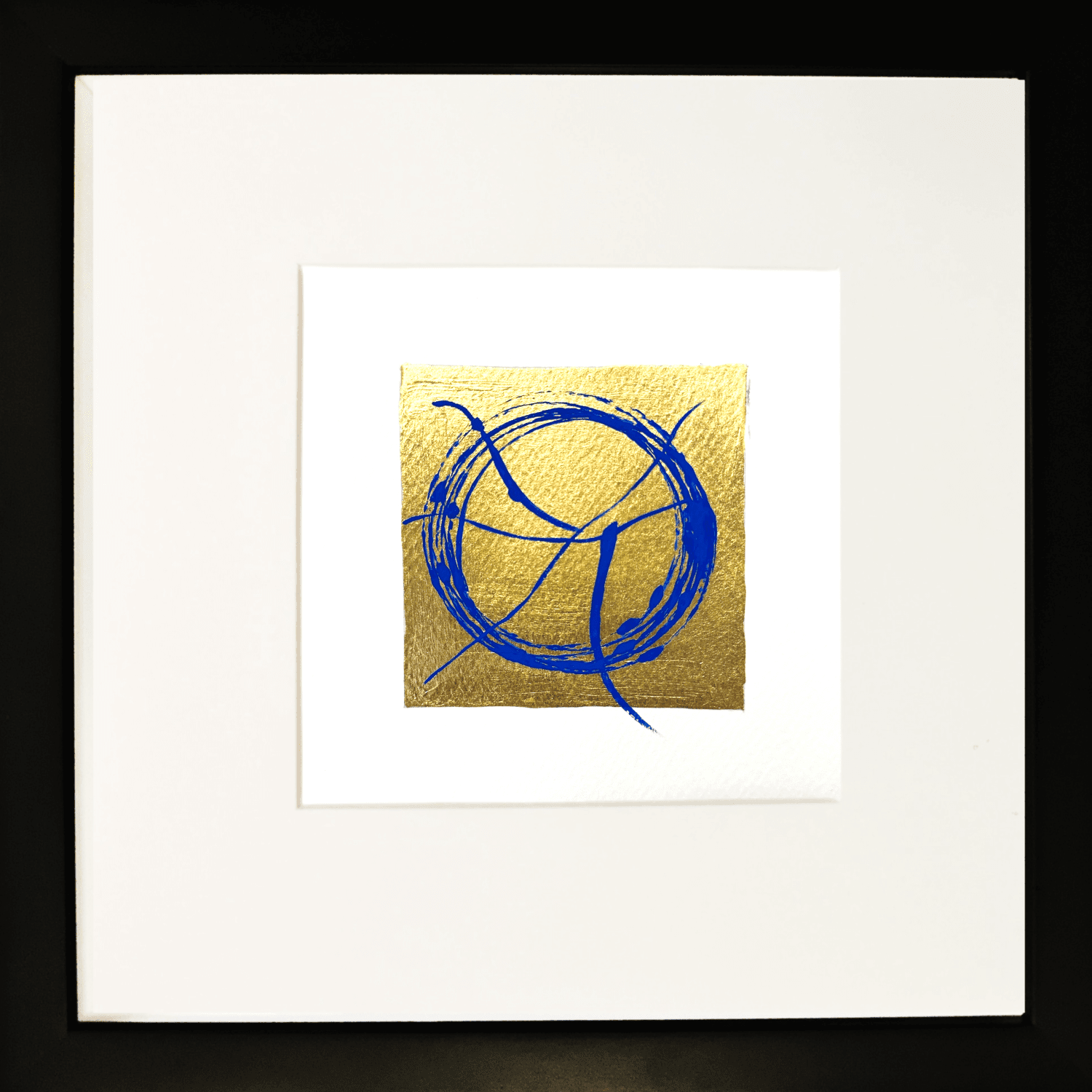 Epilogue Gold leaf abstract painting - framed artwork