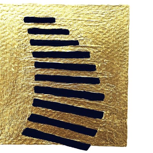 Loud Silence Gold leaf abstract painting - artwork detail