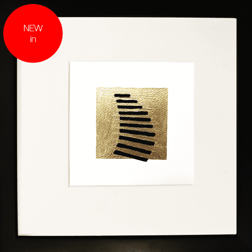 Loud Silence Gold leaf abstract painting - framed artwork - NEW In