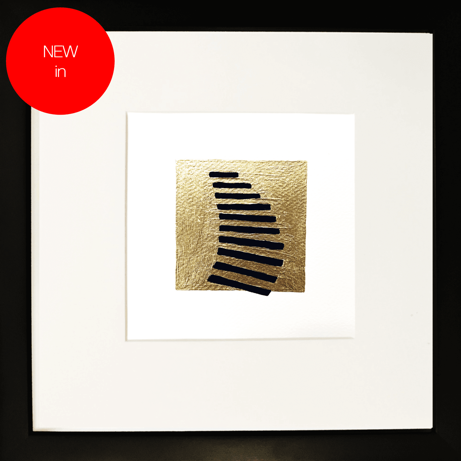 Loud Silence Gold leaf abstract painting - framed artwork - NEW In