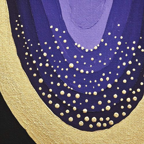 Melting Ego Gold leaf abstract painting - artwork detail