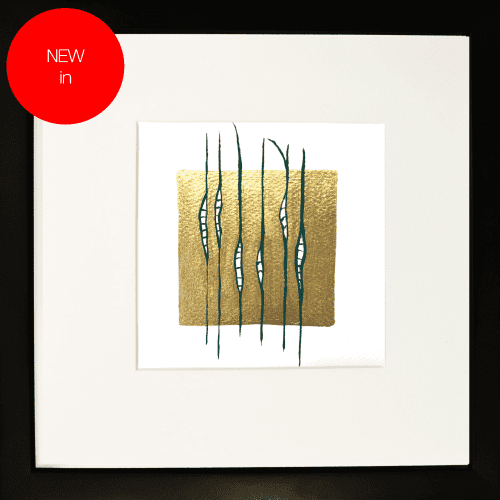 Mist Gold leaf abstract painting - framed artwork - NEW In