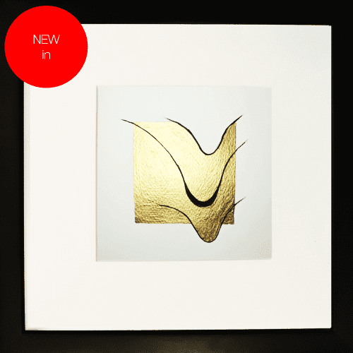 Murmur Gold leaf Abstract painting - framed artwork - NEW In