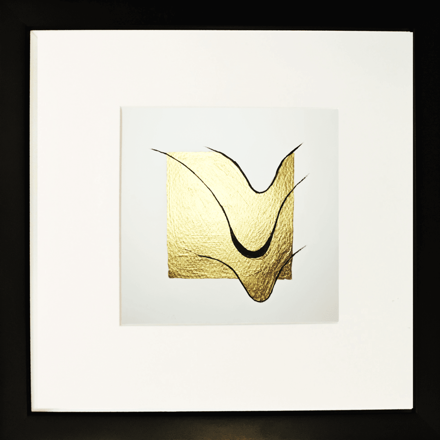 Murmur Gold leaf Abstract painting - framed artwork