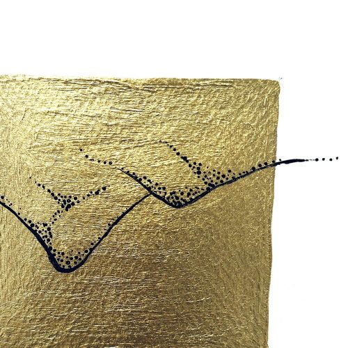 Stamina Gold leaf abstract painting - artwork detail