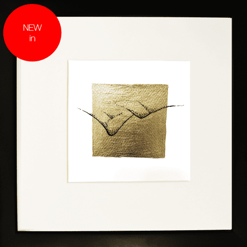 Stamina Gold leaf abstract painting - framed artwork - NEW In