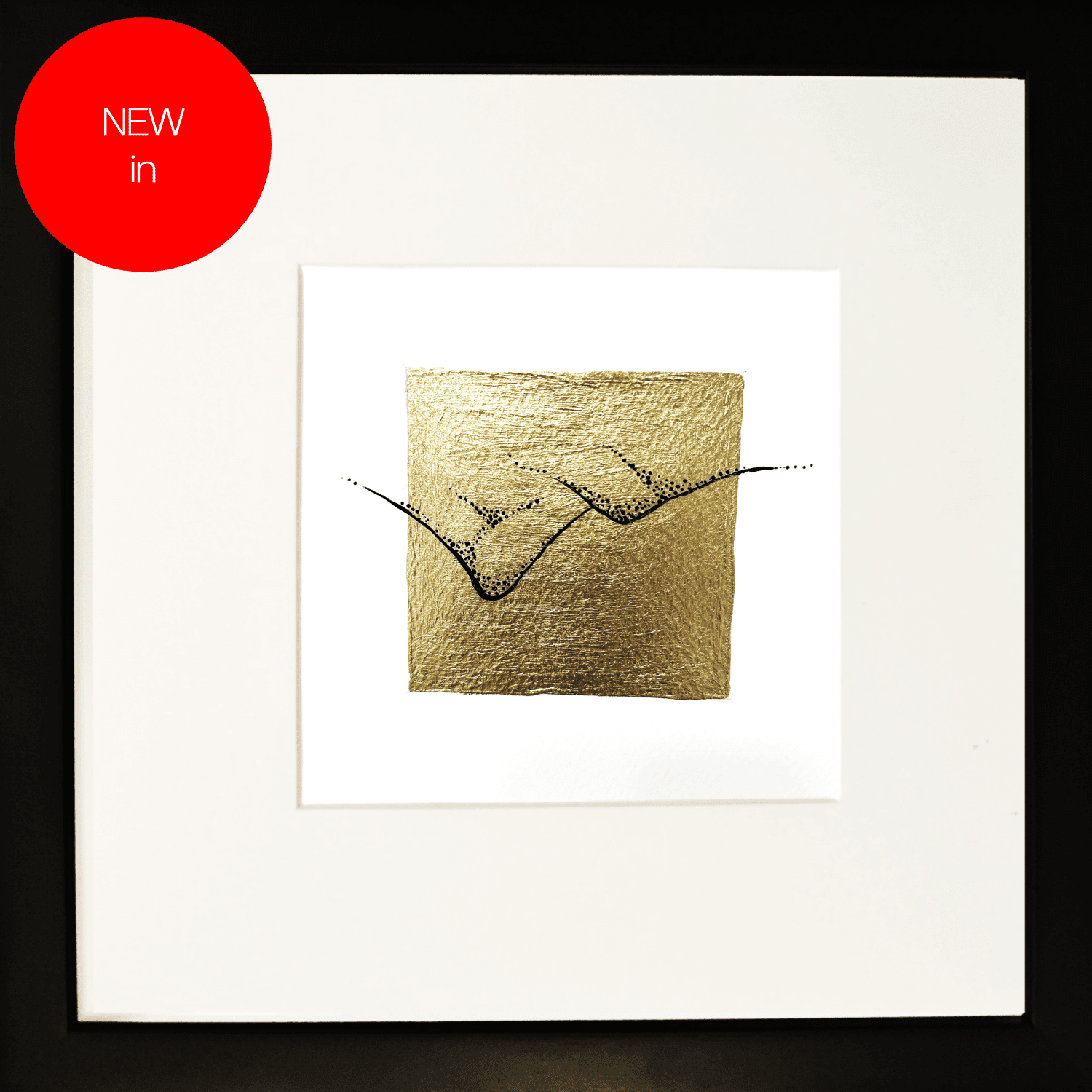 Stamina Gold leaf abstract painting - framed artwork - NEW In