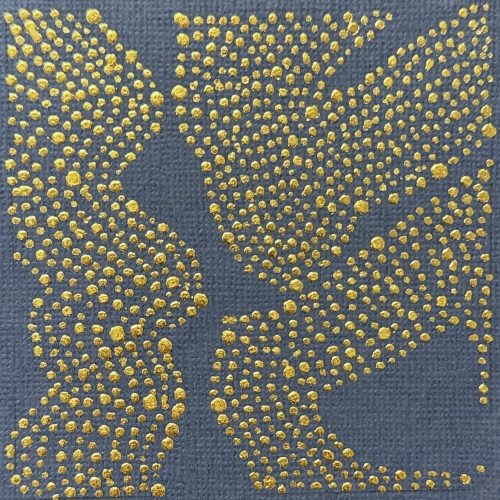 Tidal Wave Gold leaf abstract painting - artwork detail