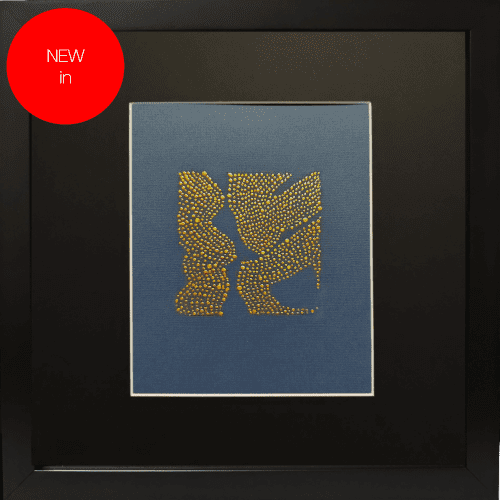 Tidal Wave Gold leaf abstract painting - framed artwork - NEW In